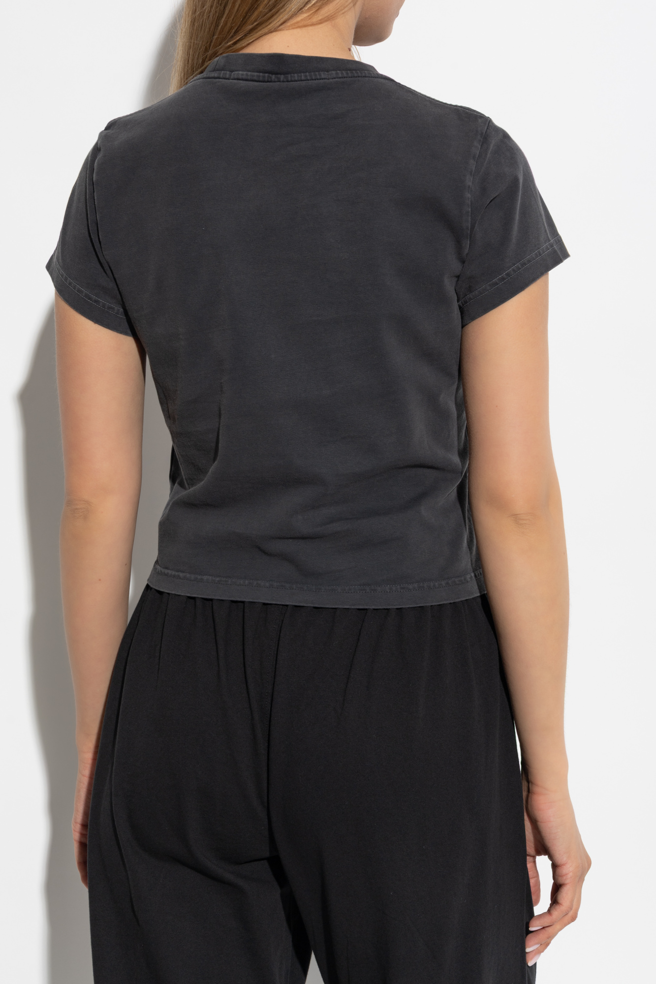 Tシャツ・カットソー Alexander Wang FW25 T-SHIRT WITH LOGO (1CC3251103 011) Grey T-shirt with printed logo Alexander Wang - Vitkac AS